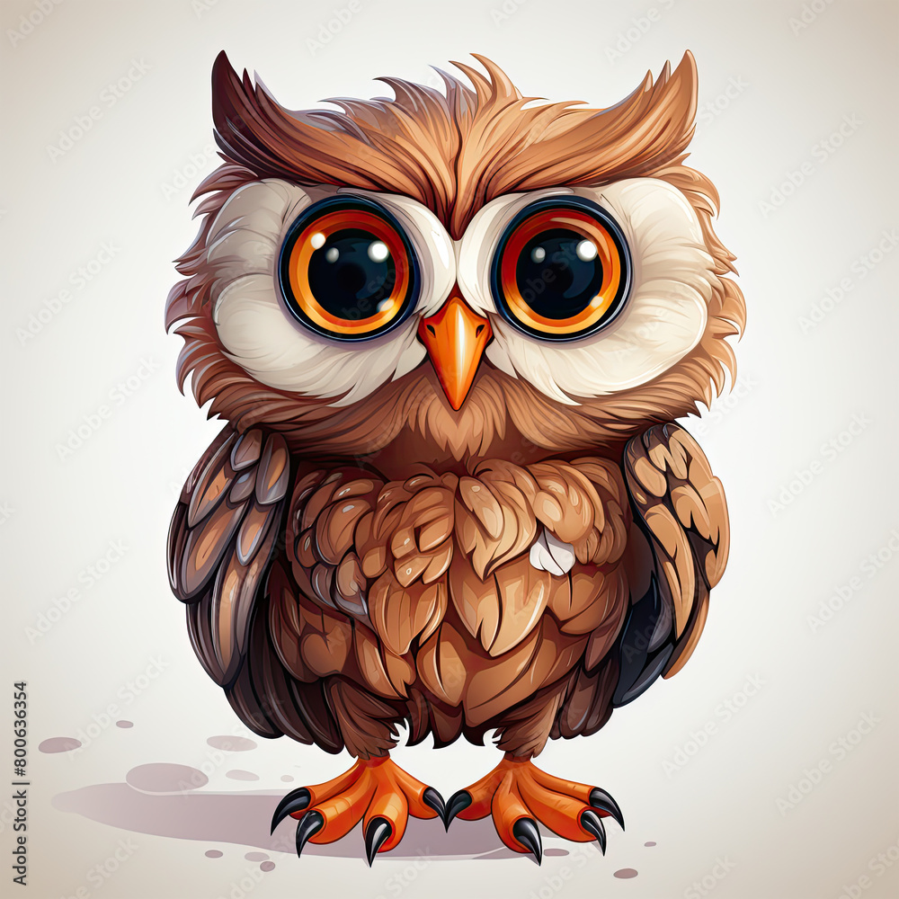 Fototapeta premium Watercolor Owl vector, clipart Illustration, Generative Ai
