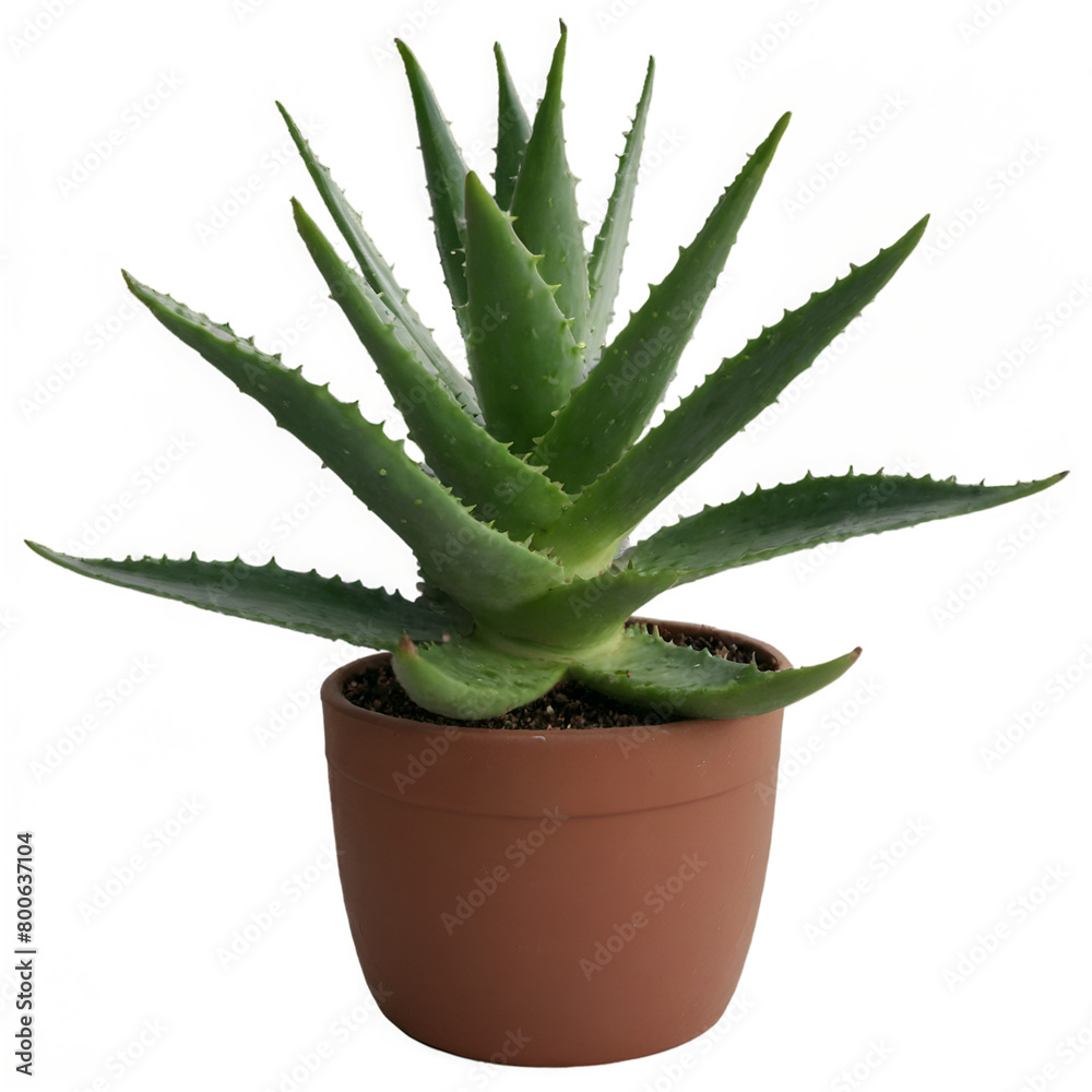 aloe vera plant in a pot isolated on white or transparent background aloe vera plant in a pot isolated on white or transparent background