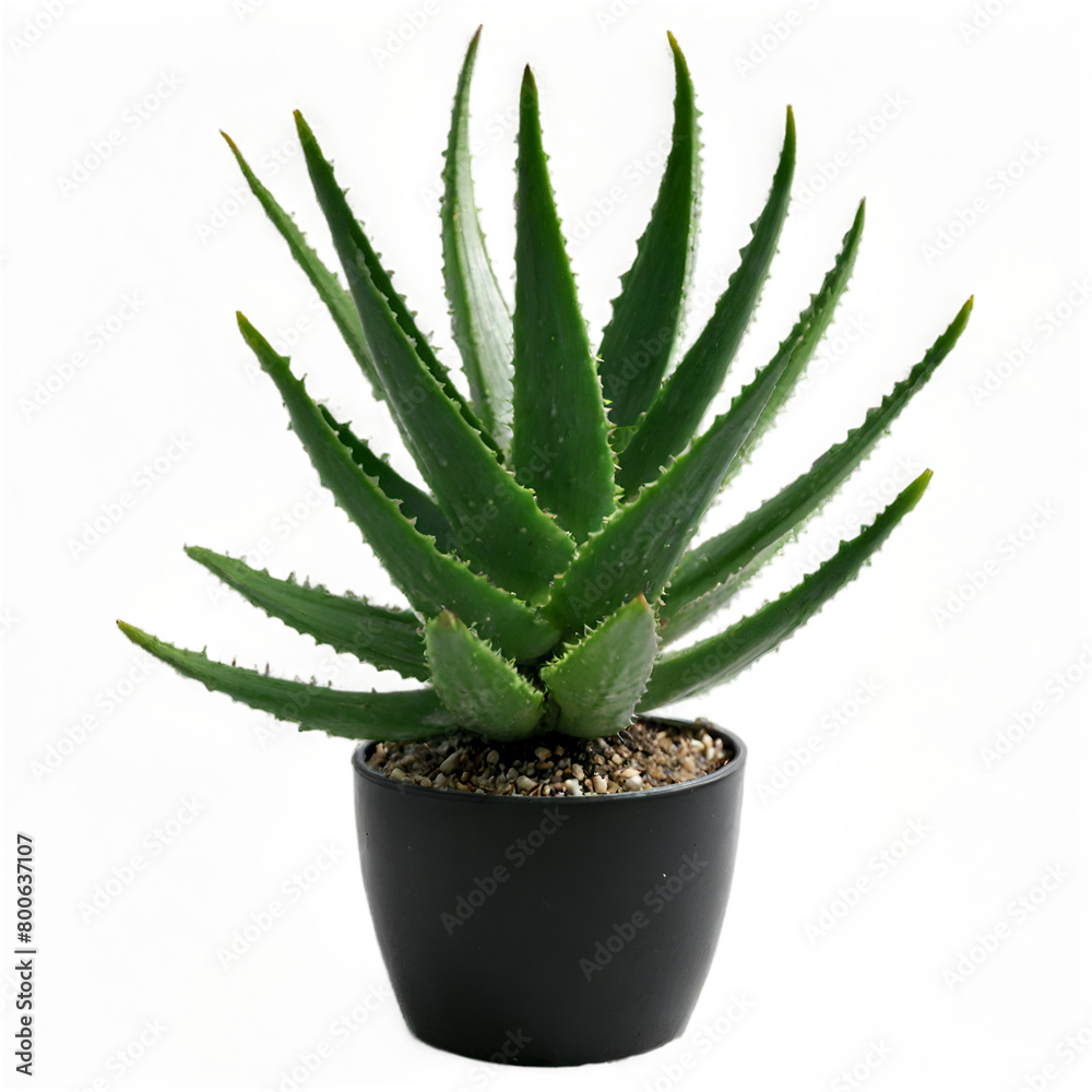 aloe vera plant in a pot isolated on white or transparent background aloe vera plant in a pot isolated on white or transparent background