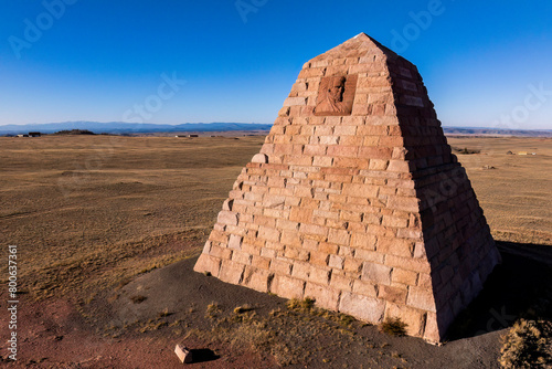 Drone Aerial of the Ames Monument Near Laramie, Wyoming photo