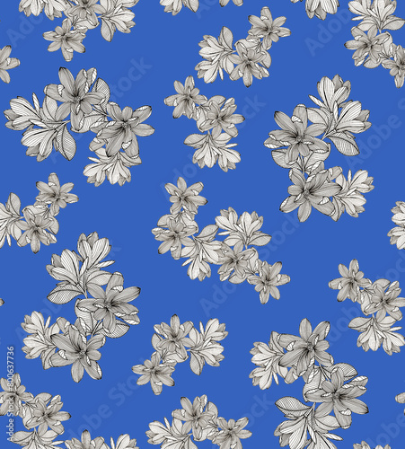 Flowers patterns. Seamless texture backdrop.