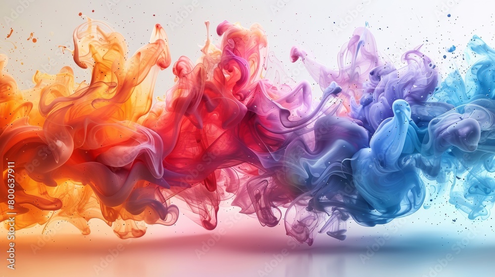 A colorful liquid is being poured into a white container, AI A colorful liquid is being poured into a white container, AI
