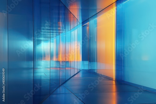 abstract wallpaper with various shapes and elements in blue with some orange  very modern and minimal 