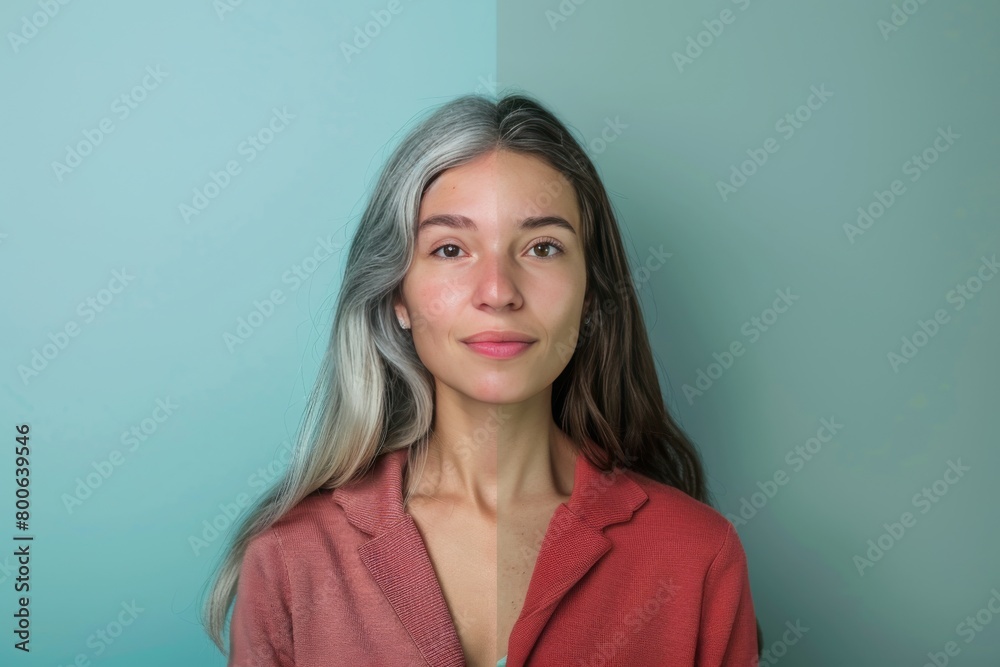 Fototapeta premium Chronological aging science enhances face lift techniques in skincare, offering a comprehensive approach to aging skin care.