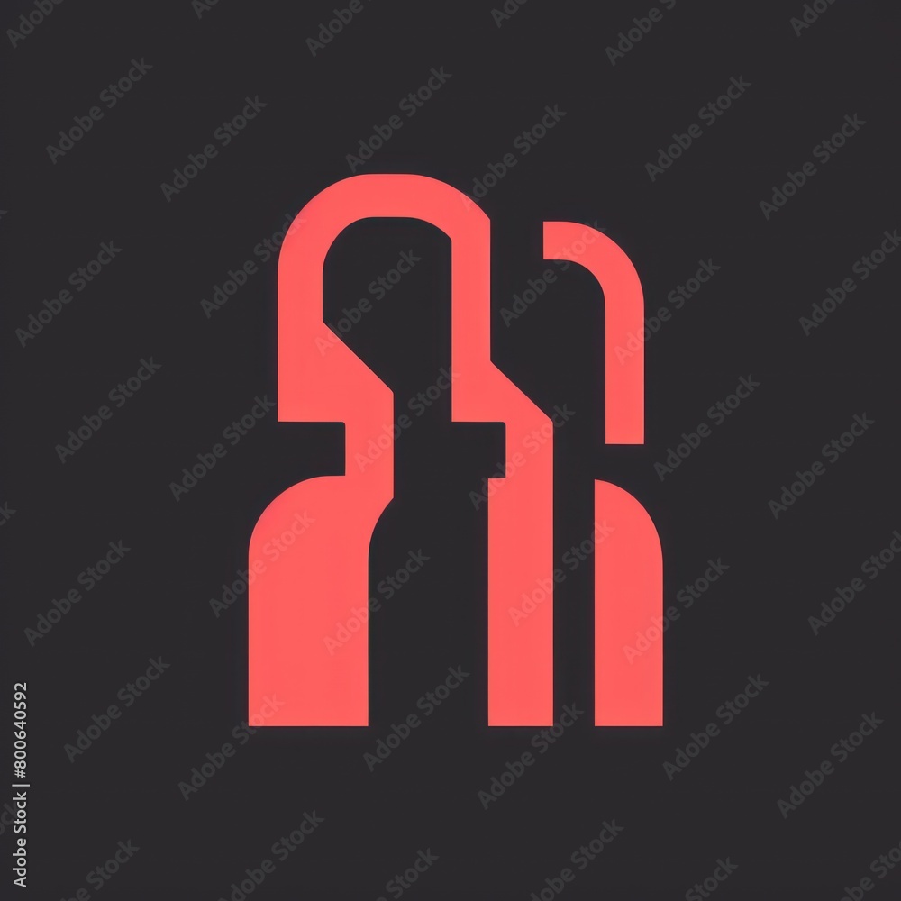 minimalist logo design of advanced and cyberpunk people isolated on a black background
