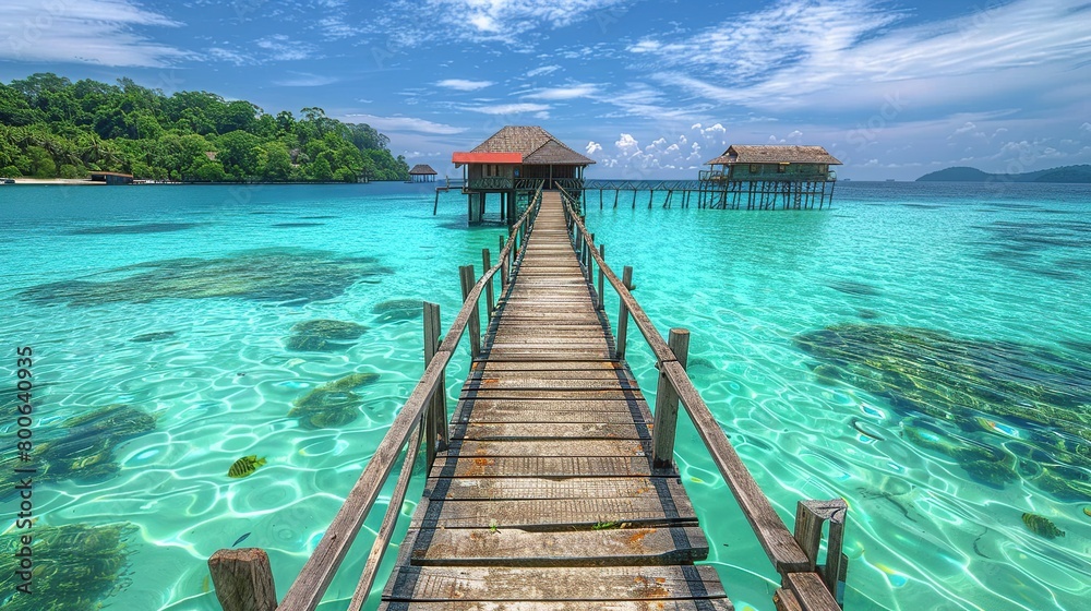 Maldives islands, tropical paradise coast, wooden pier. Exotic vacation destination, beach background. Maldives islands, tropical paradise coast, wooden pier. Exotic vacation destination, beach background.