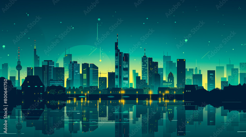  frankfurt city skyline in the night