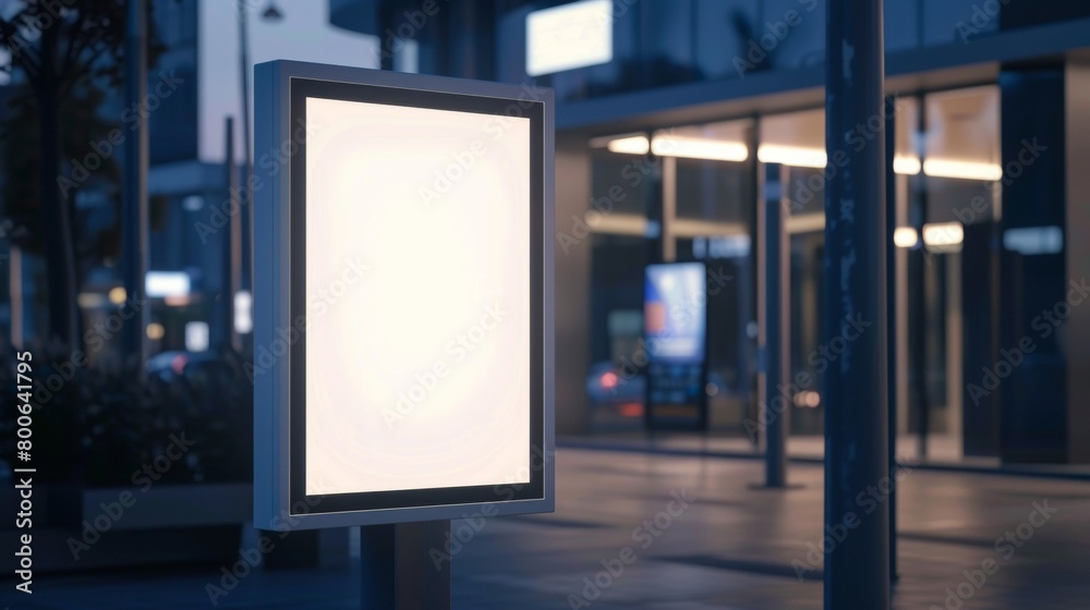 Blank mockup of a kiosk with a large touch screen for easy navigation. .