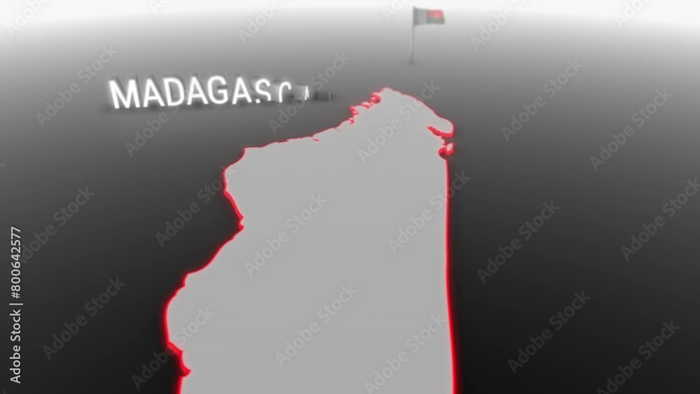 3d animated map of Madagascar gets hit and fractured by the text “Violence” 3d animated map of Madagascar gets hit and fractured by the text “Violence”