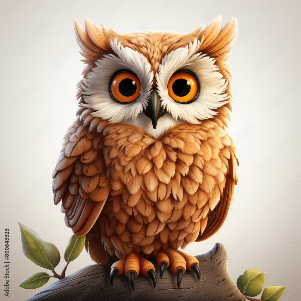 Fototapeta premium Watercolor Owl vector, clipart Illustration, Generative Ai