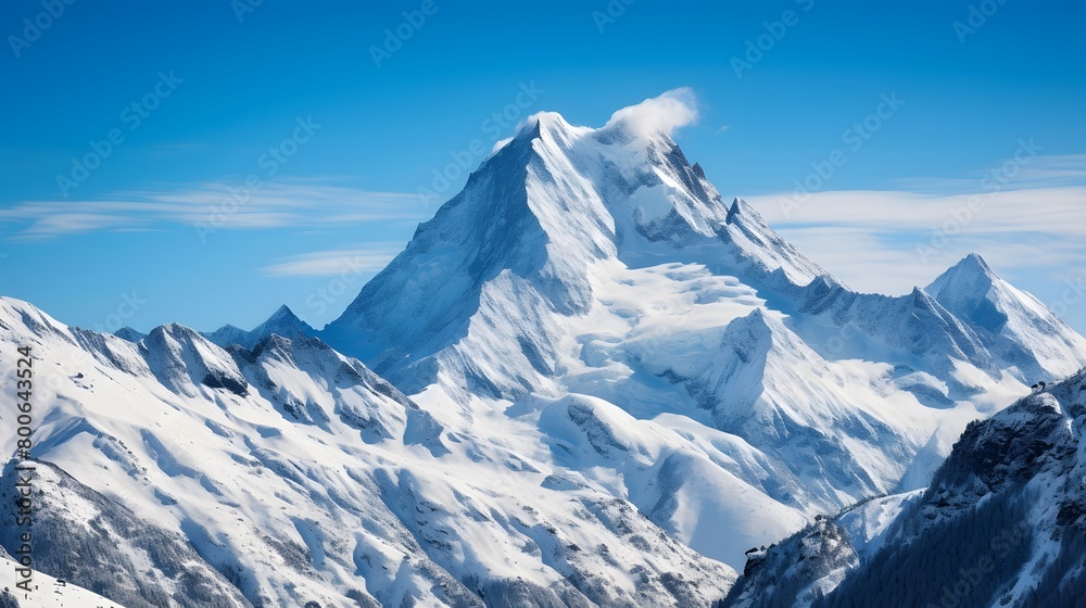 panoramic view of snow covered mountains in the French alps