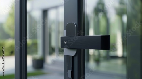 Close Up of Door Handle on Glass Door