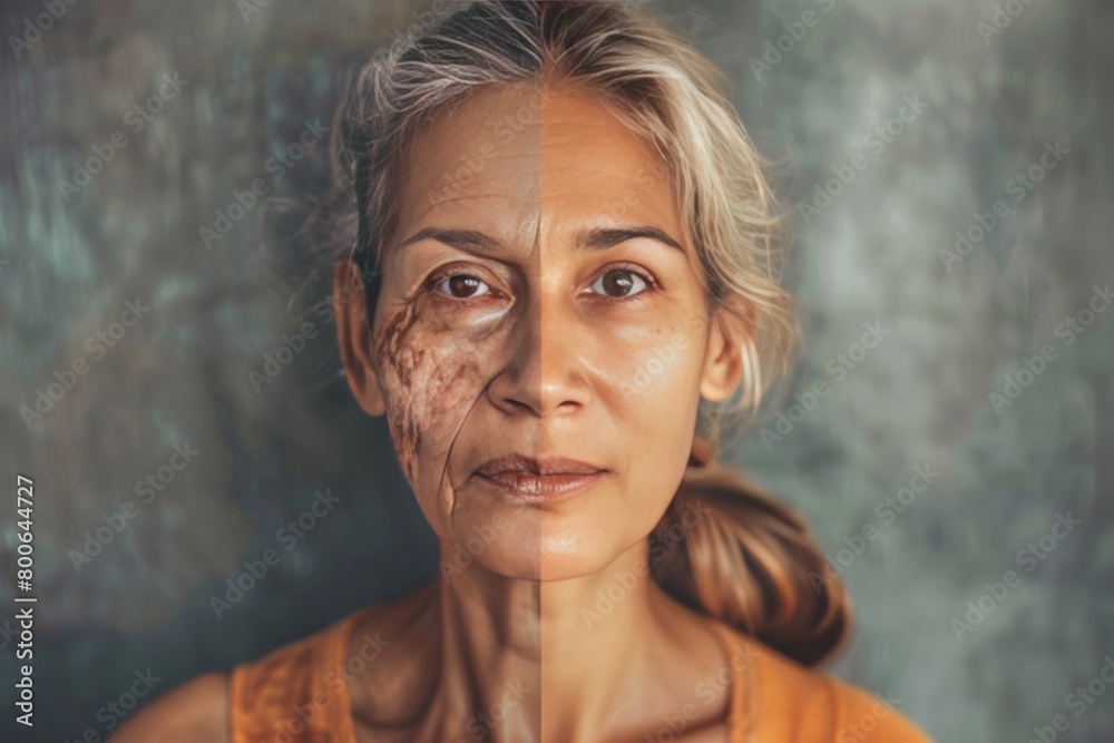 A face lift using modern skincare techniques helps a woman reduce aging signs through methods supported by chronological aging.