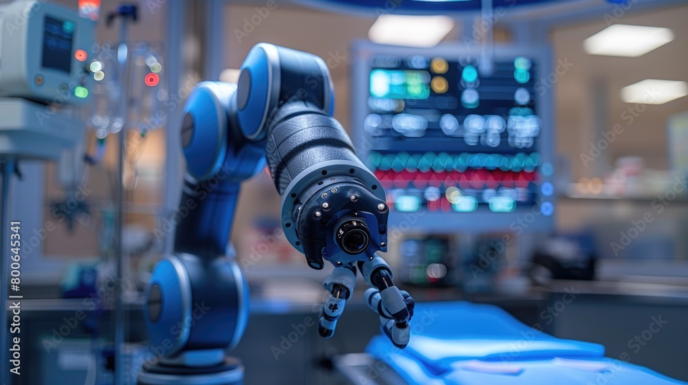 robotic arm in a hospital setting assisting with medical procedures. This advanced technology enhances precision and efficiency in healthcare. robotic arm in a hospital setting assisting with medical procedures. This advanced technology enhances precision and efficiency in healthcare.