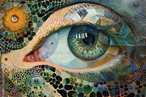 Detailed close up of a person s eye painting  perfect for artistic projects
