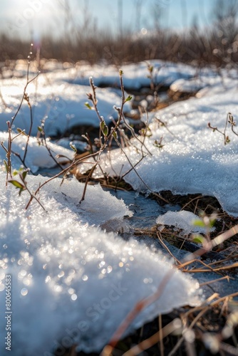 A simple image of a small patch of snow on the ground. Suitable for winter-themed designs