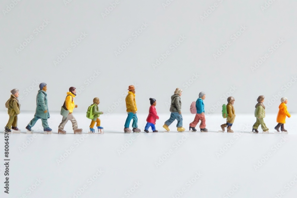 Naklejka premium People walking in snowy field, ideal for winter themes
