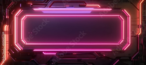 Wallpaper Mural rectangular blank neon sign with neon frame and blank fill on dark background
 Torontodigital.ca