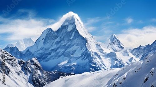 panoramic view of the snowy mountains in the Swiss alps