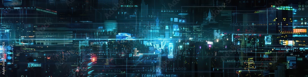 wide background of futuristic dark color picture with optic fibers, visual data and vivid and flashy colors wide background of futuristic dark color picture with optic fibers, visual data and vivid and flashy colors