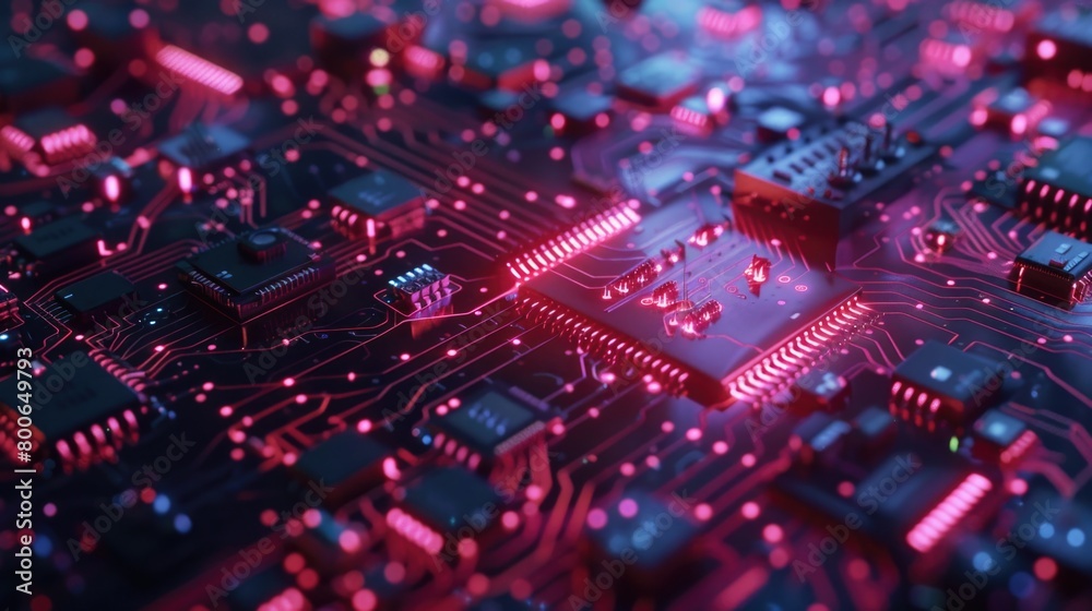 Detailed view of a computer circuit board, perfect for technology concepts Detailed view of a computer circuit board, perfect for technology concepts