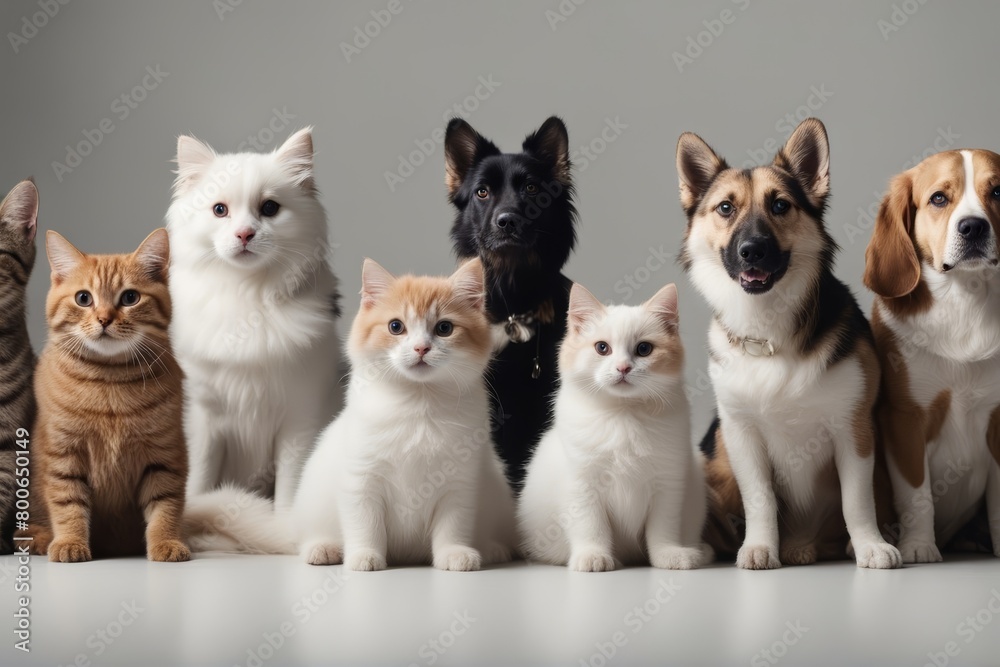 'cats group dog cat background white dogs kitten food reverie friends fun tiny view tail brown animal life fur friendship labrador breed felino balanced diet love cute muse small stem youth tasty pug'