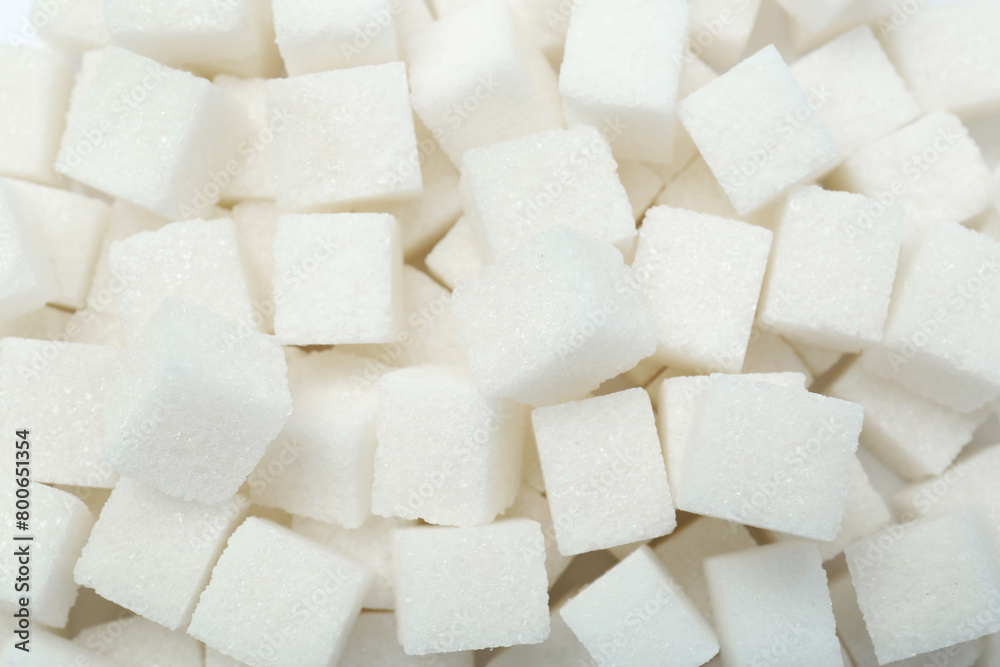 White sugar cubes as background, top view White sugar cubes as background, top view