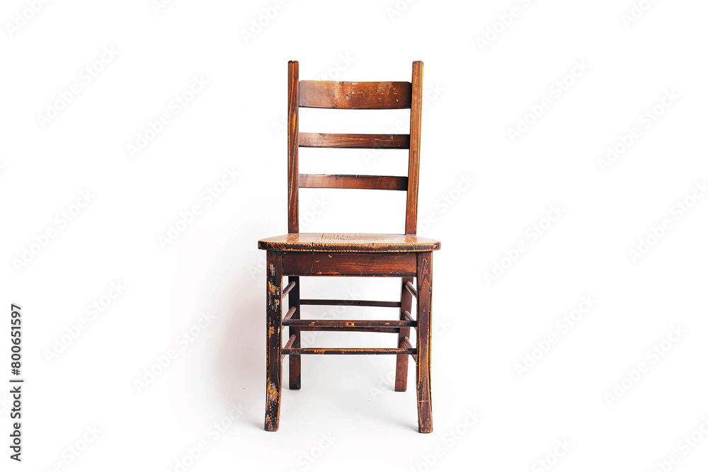 A classic ladderback chair isolated on solid white. A classic ladderback chair isolated on solid white.