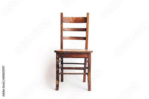 A classic ladderback chair isolated on solid white.