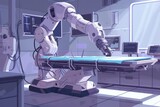 A robot assisting in a hospital setting, suitable for medical concepts