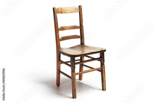 A classic ladderback chair isolated on solid white.