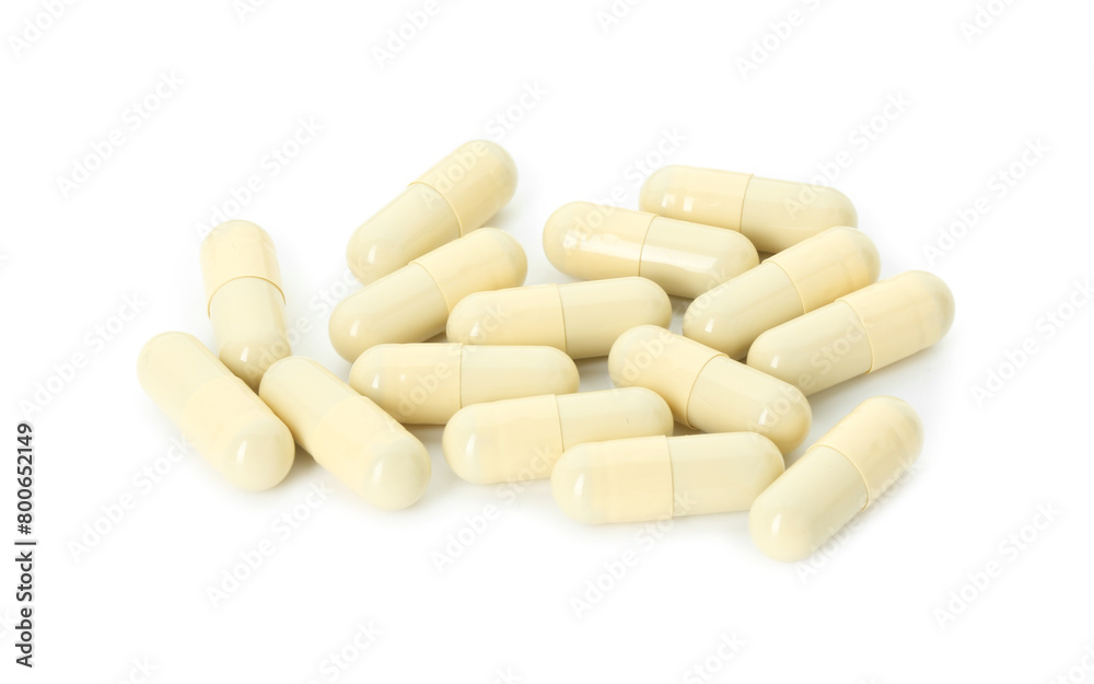 Vitamin capsules isolated on white. Health supplement Vitamin capsules isolated on white. Health supplement