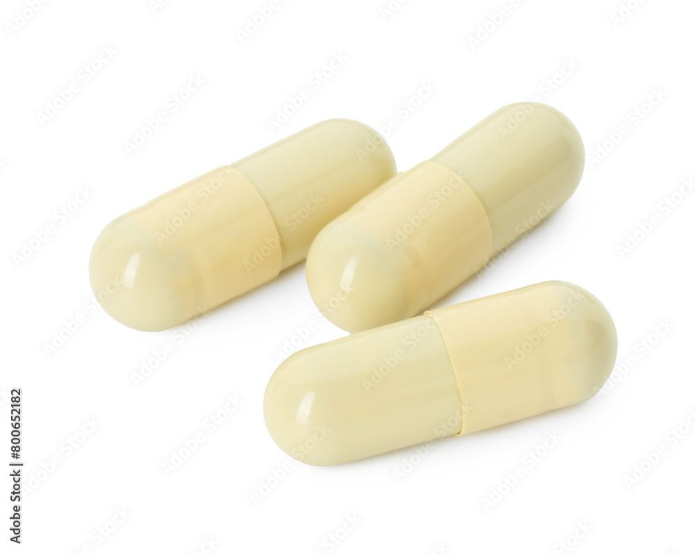 Vitamin capsules isolated on white. Health supplement Vitamin capsules isolated on white. Health supplement