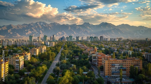 Dushanbe skyline, Tajikistan, emerging cityscape photo