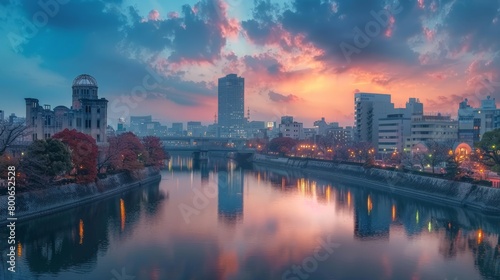 Hiroshima skyline, Japan, city of peace