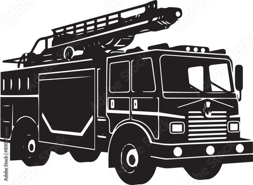 Fire Truck Silhouette Vector