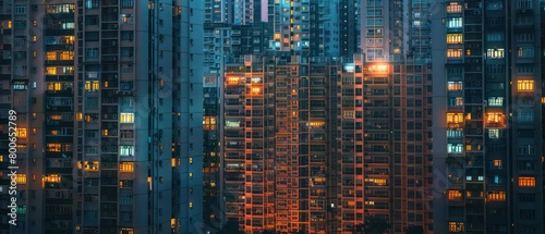 residential buildings in the city in a very beautiful scenery at night