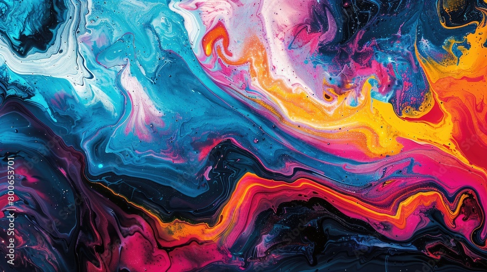 Fototapeta premium Abstract art masterpiece in vibrant colors blending surrealism and expressionism