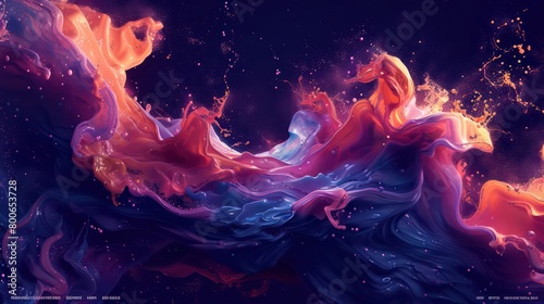 background design of multicolored liquid swirls, blast and explosion