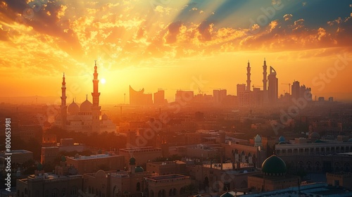 Medina skyline, Saudi Arabia, Islamic historic sites