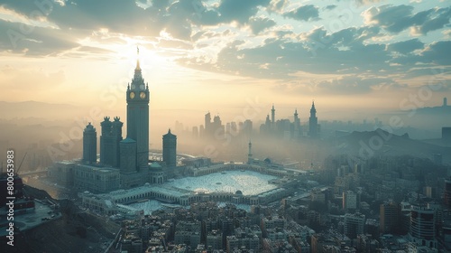 Mecca skyline, Saudi Arabia, holy city with modern development