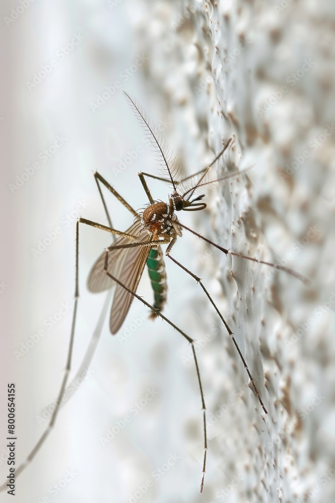 A mosquito perched on a wall, suitable for pest control advertisements A mosquito perched on a wall, suitable for pest control advertisements