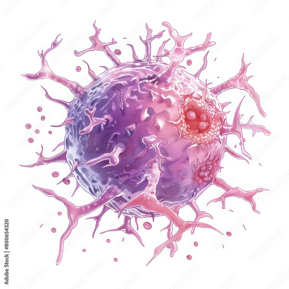 pulmonary macrophage illustration for academics and patients, isolated in a white background pulmonary macrophage illustration for academics and patients, isolated in a white background