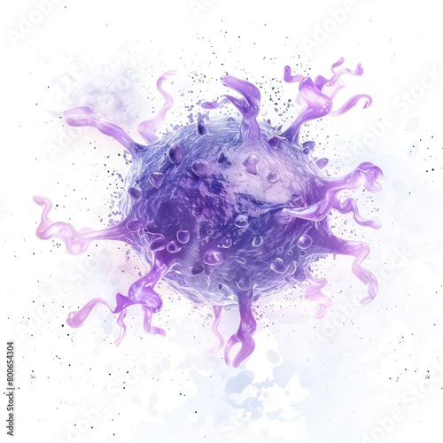 pulmonary macrophage illustration for academics and patients, isolated in a white background 
