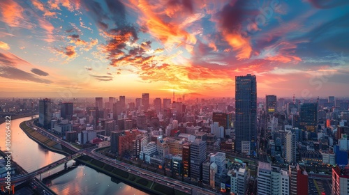 Osaka skyline  Japan  dynamic business district
