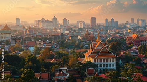 Phnom Penh skyline  Cambodia  mix of colonial French architecture and Asian influences