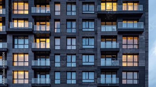 Facade of a modern residential building, building texture