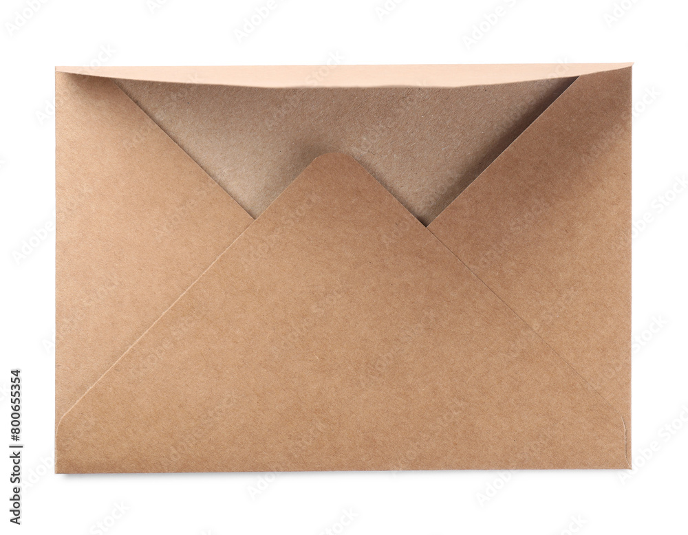 One kraft letter envelope isolated on white One kraft letter envelope isolated on white