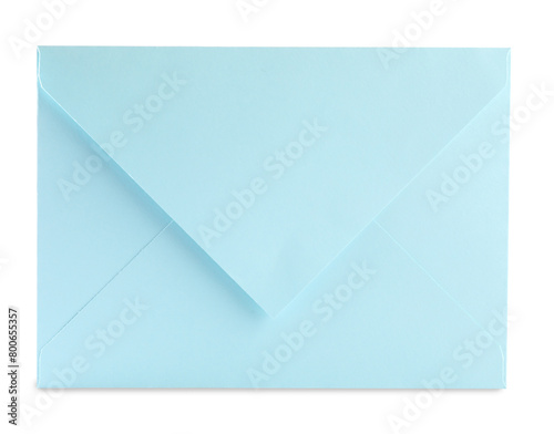 Light blue letter envelope isolated on white