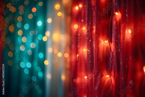 Velo tricolor verde, blanco y rojo con luces amarillas. Decoracion para las fiestas patrias de mexico o de navidad